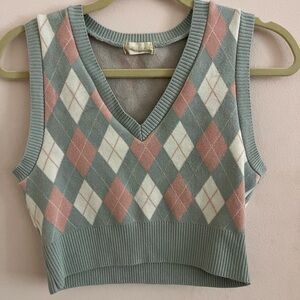 NWOT Altar'd State Green Ribbed Crop Tank Top